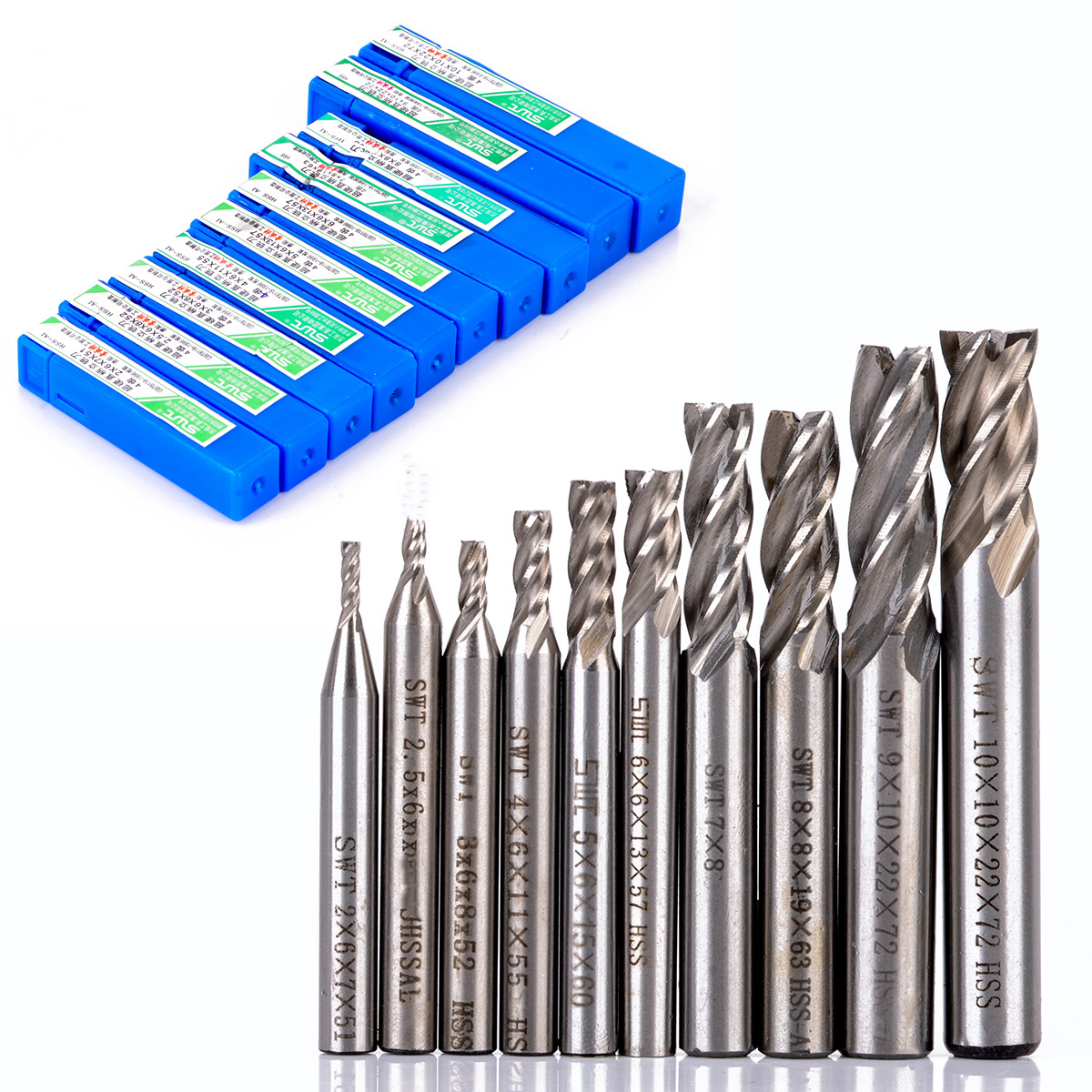 End Mill Set - جديد 2F/3F/4F الناي 2 مللي متر/3