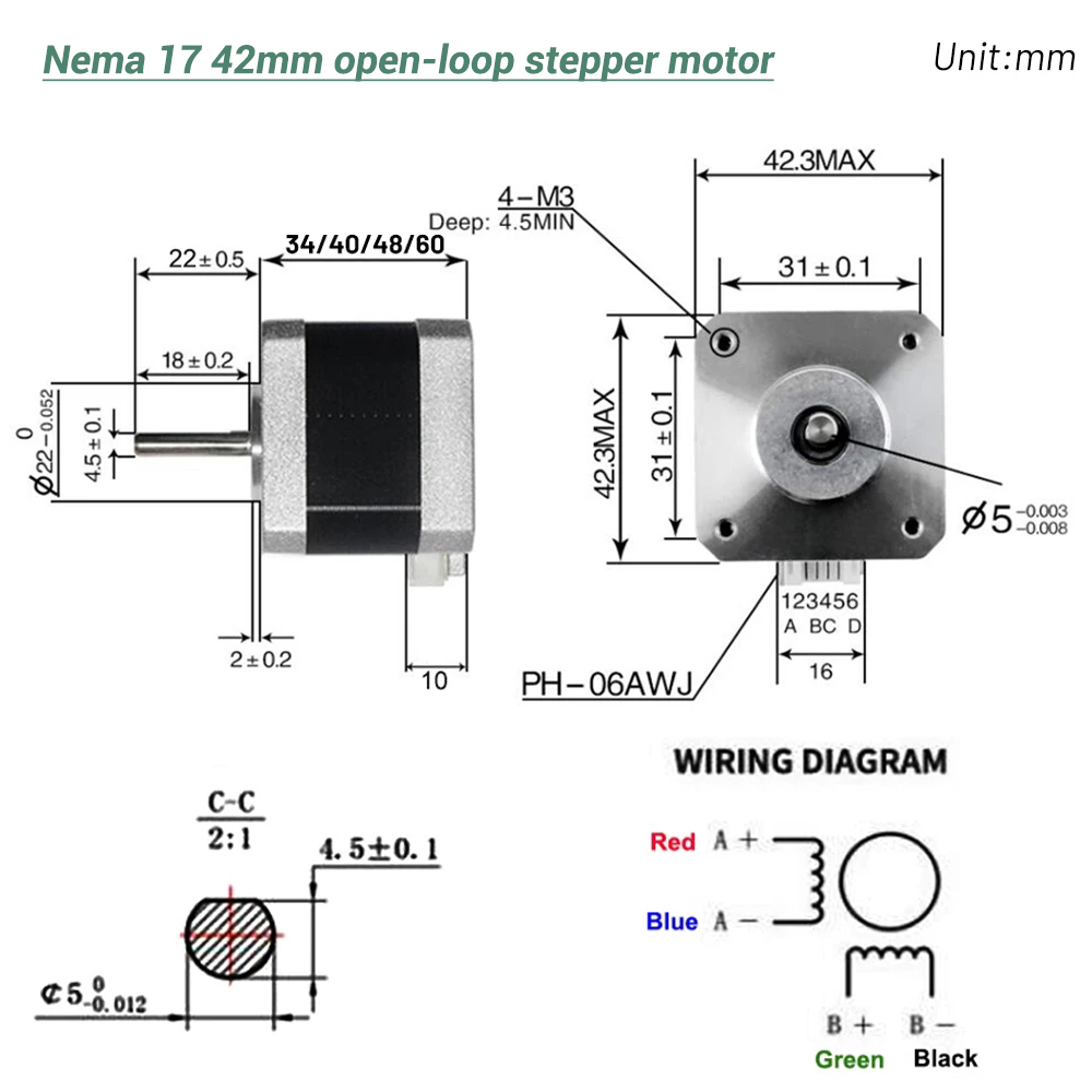 محرك متدرج Nema17 42 رباعي الأ - مراجعة Stepper Motor Nema17 وسعره