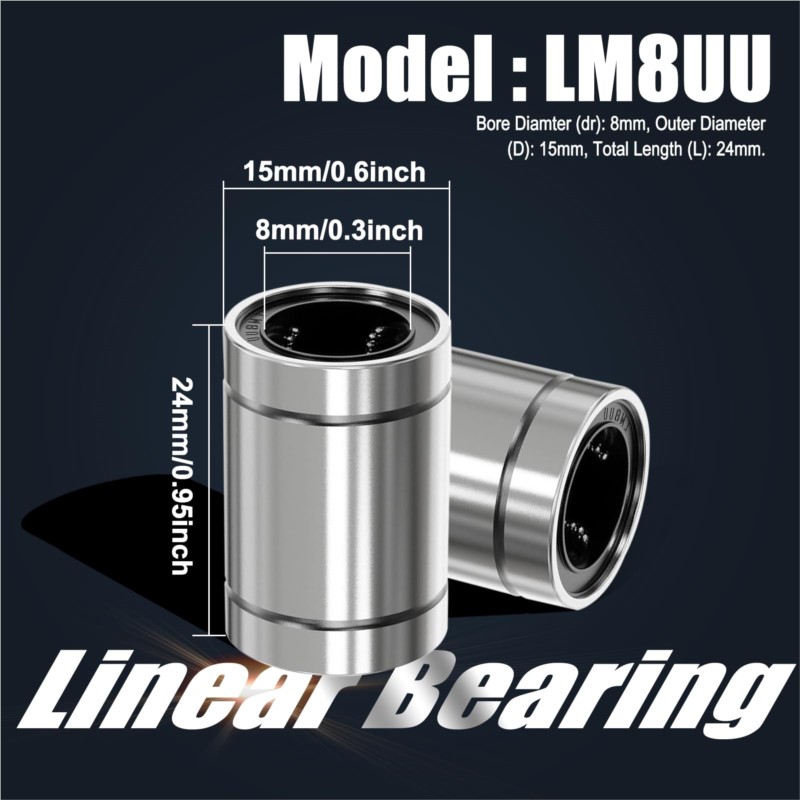 4/10 قطعة LM8UU LM10UU LM16UU  - مراجعة Lm8Uu Bearing وسعره